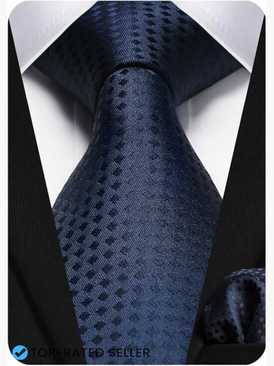 Other - Classic Checkered Silk Blend Tie Set Formal Elegant Pocket Square